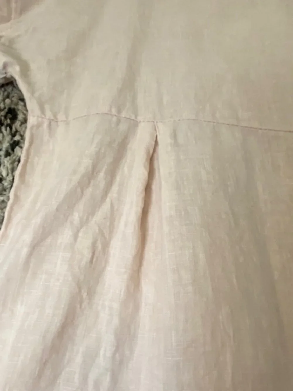 Terzo Millennio 100% Linen Top Blouse High Low Boxy Pale Pink Small - Picture 16 of 16